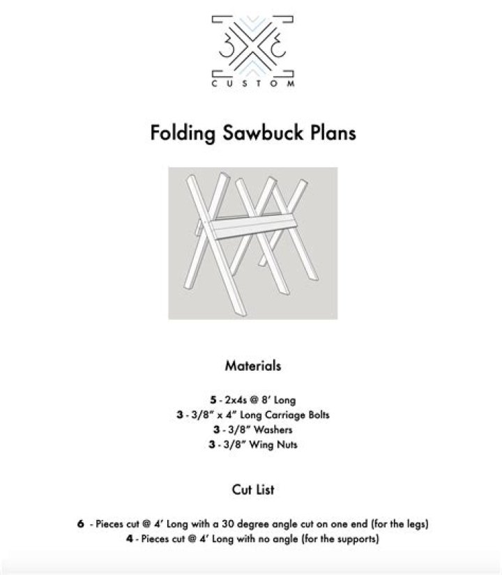 Free Printable Sawbuck Plans PDF – Instant Download