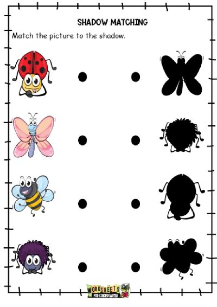 Free Printable Shadow Matching Worksheets PDF for Kids