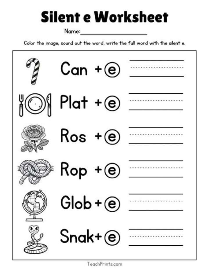 Free Printable Silent E Worksheets PDF for Home & Classroom Use