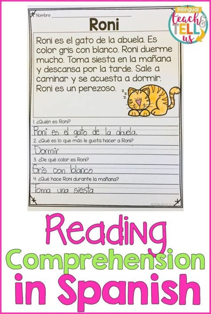 Free Printable Spanish Reading Comprehension Worksheets PDF