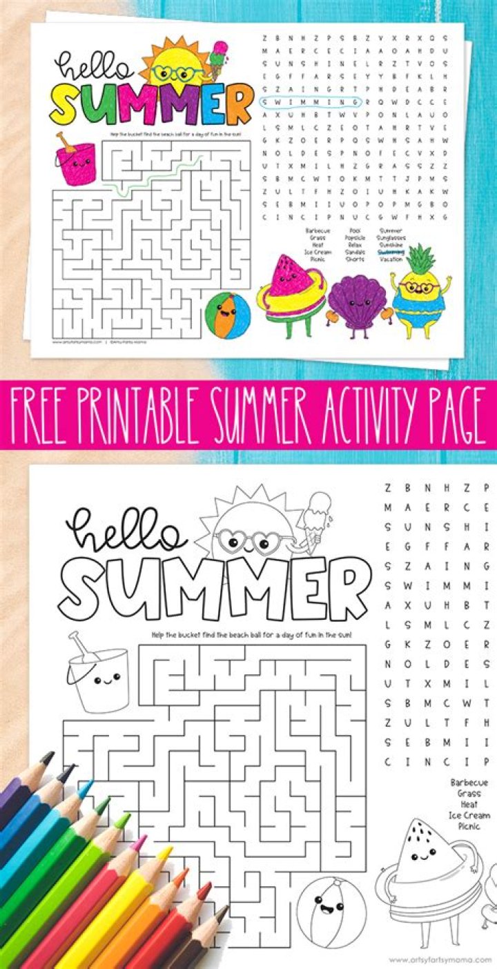 Free Printable Summer Activity Sheets PDF – Fun Kids Activities