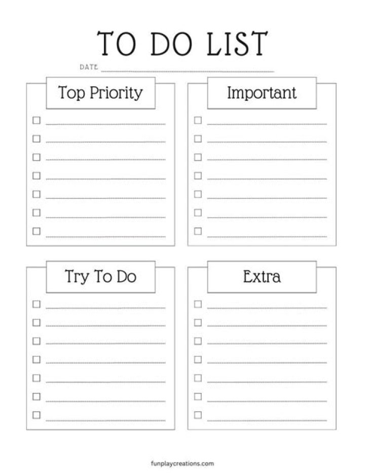 Free Printable To Do Lists PDF – Instant Download