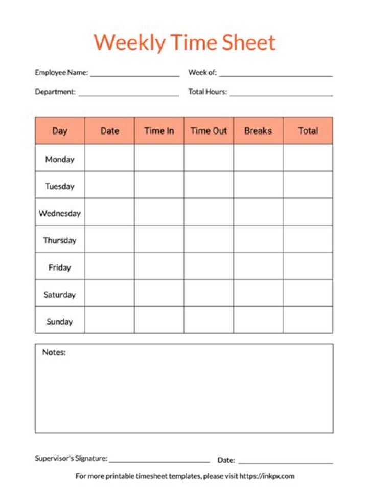 Free Printable Weekly Time Sheets PDF for Easy Planning