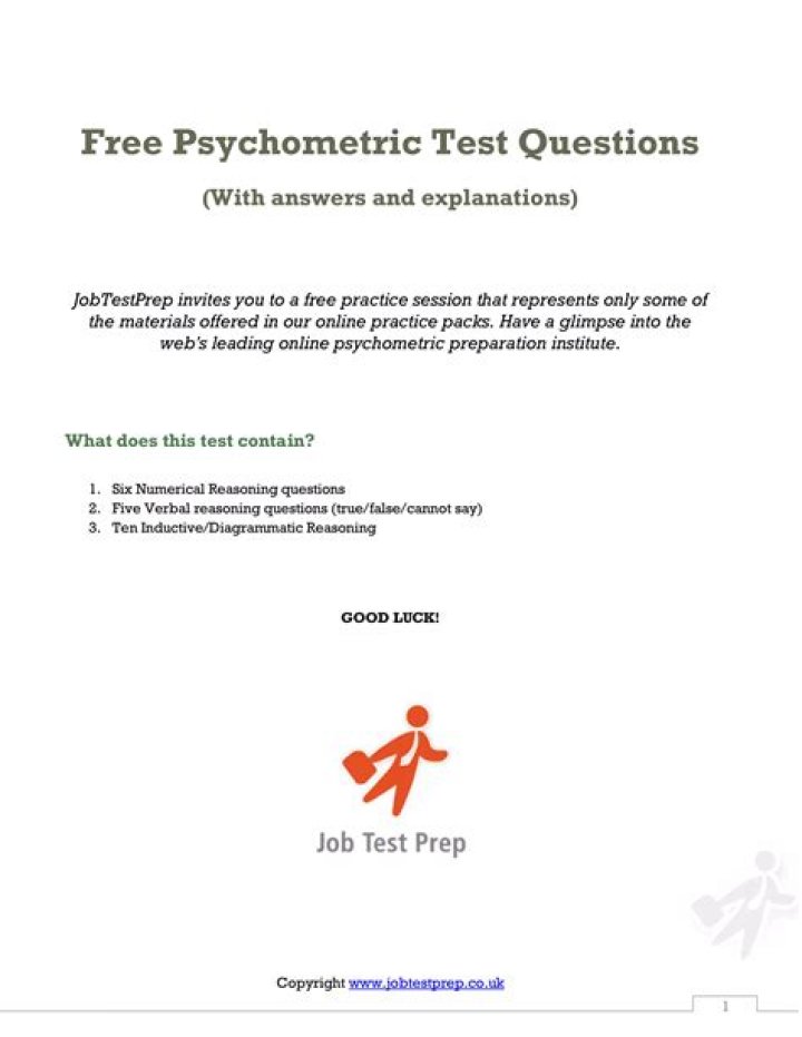 Free Psychometric Test Questions and Answers PDF – Instant Download