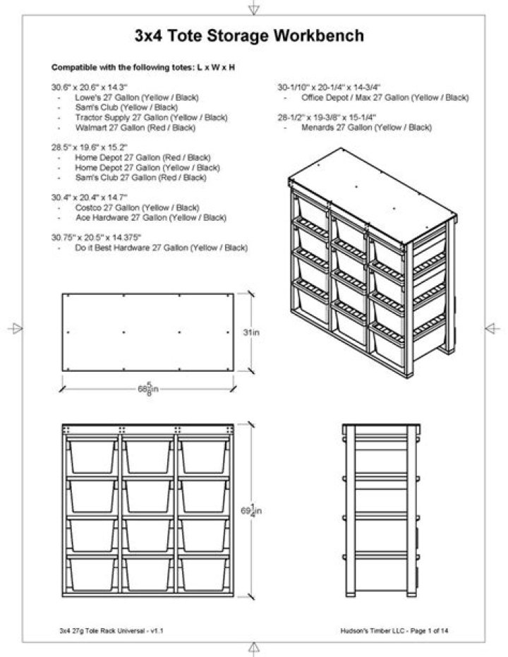 Free Tote Storage Rack Plans PDF – Download Instant DIY Totes