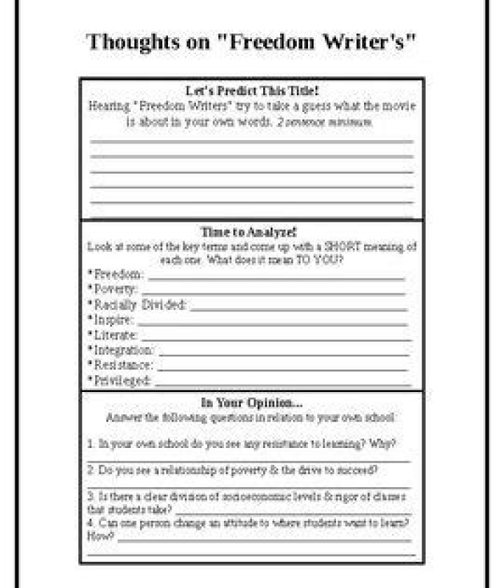 Freedom Writers Lesson Plans PDF: Engaging Classroom Resources
