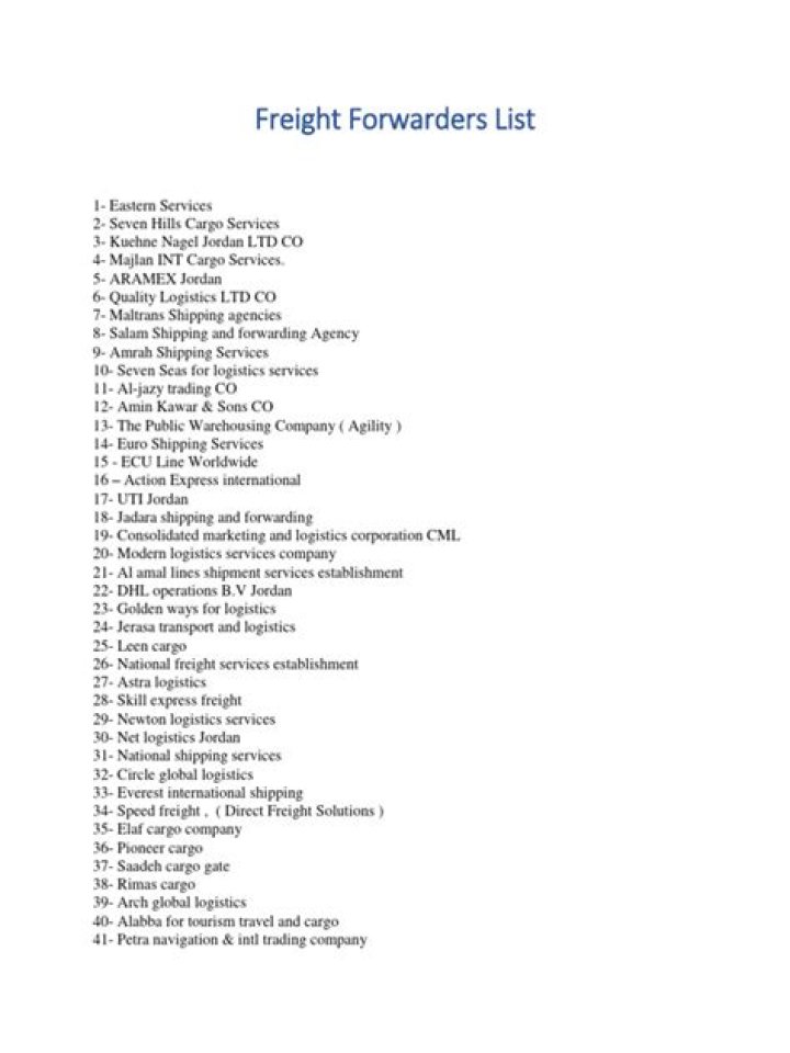 Free Freight Forwarders List in USA – PDF Download