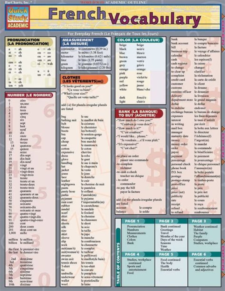 FREE French A1 Vocabulary List PDF for Beginners