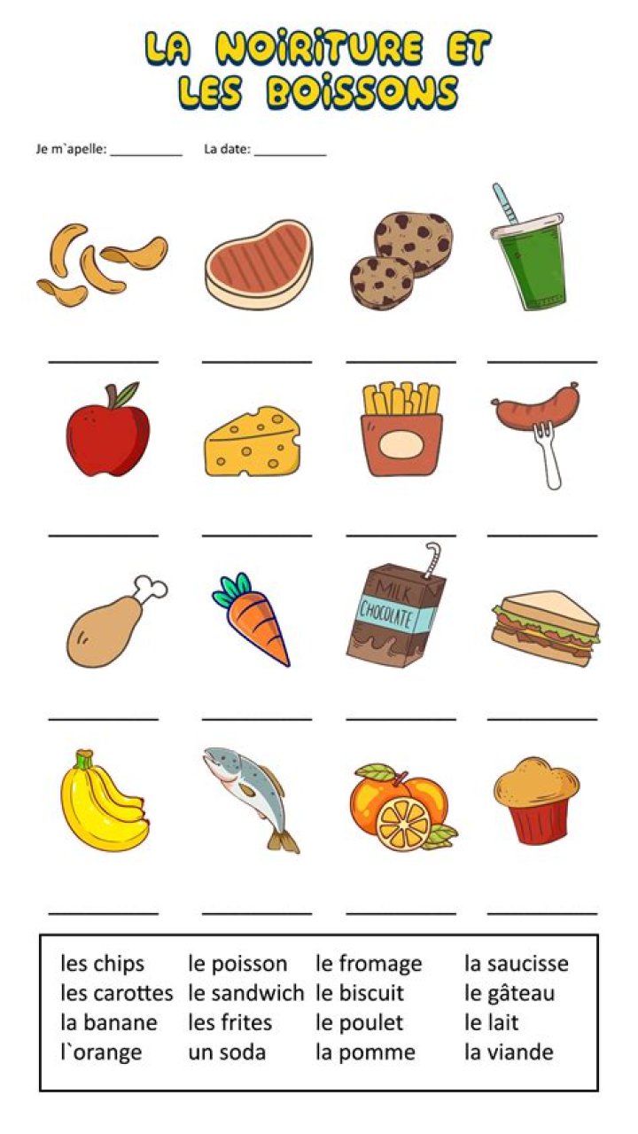 French Food Worksheets PDF: Fun Educational Activities for Students