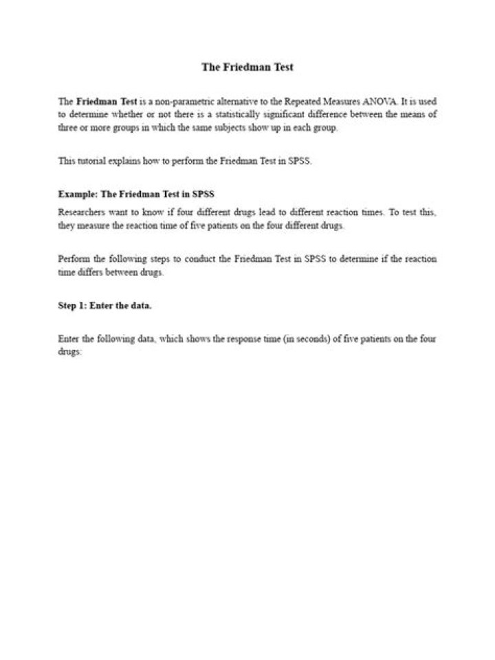 Friedman Test Example Problems PDF – Step-by-Step Solutions