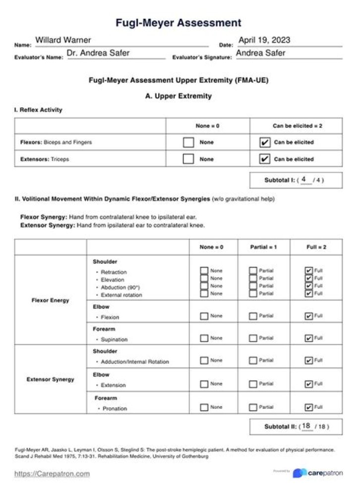 Fugl-Meyer Test PDF Guide: How to Administer & Interpret
