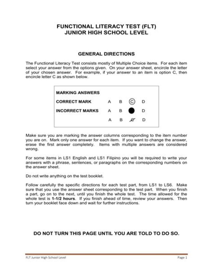 Free Functional Literacy Test PDF – Instant Download