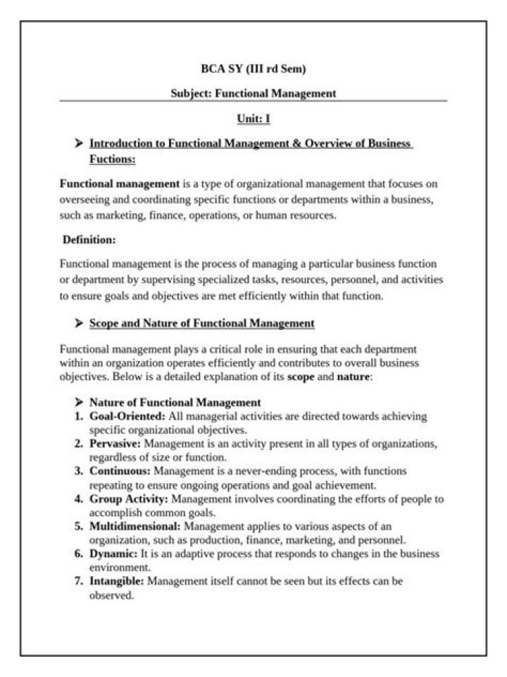 Functional Management PDF: Mastering Organizational Efficiency