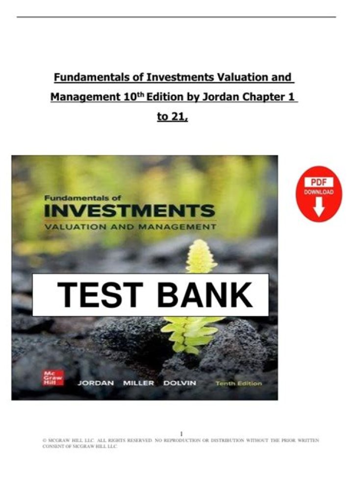 Fundamentals of Investments Valuation and Management 10th Edition PDF