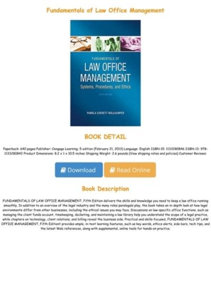 Fundamentals of Law Office Management 5th Edition: Essential PDF Guide