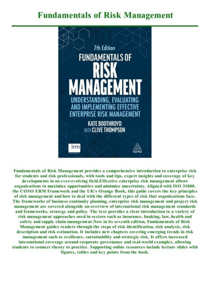 Fundamentals of Risk Management 7th Edition PDF – Expert Guide