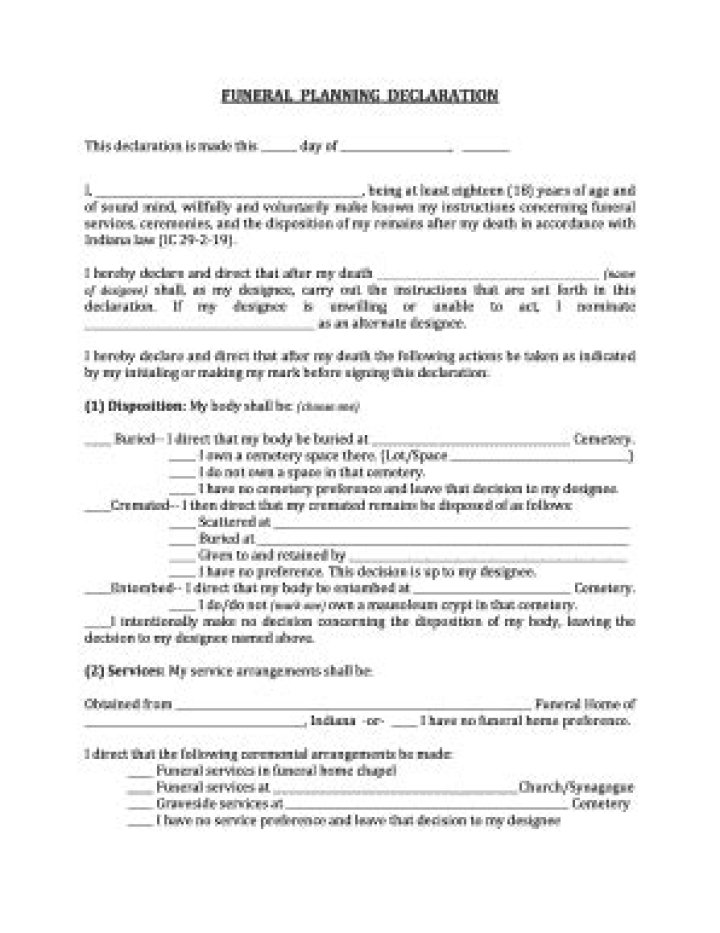 Funeral Planning Declaration PDF: Easy Download & Legal Compliance