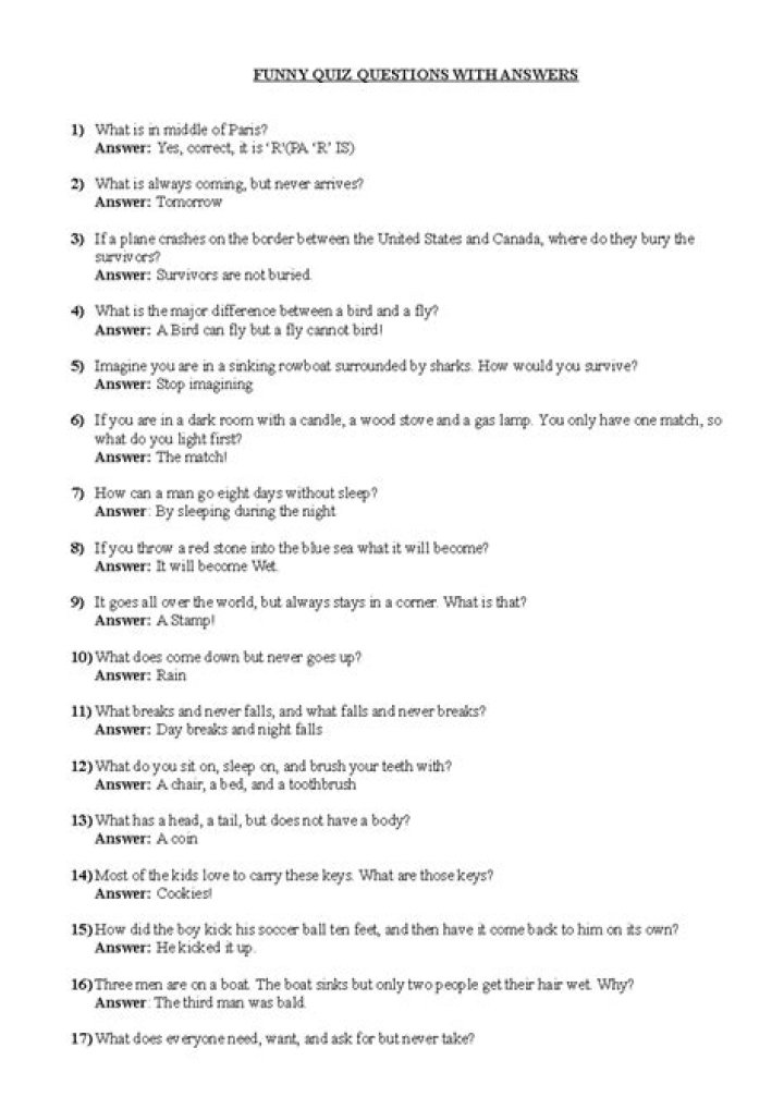 Funny Questions and Answers PDF: Hilarious & Absurd Trivia to Share