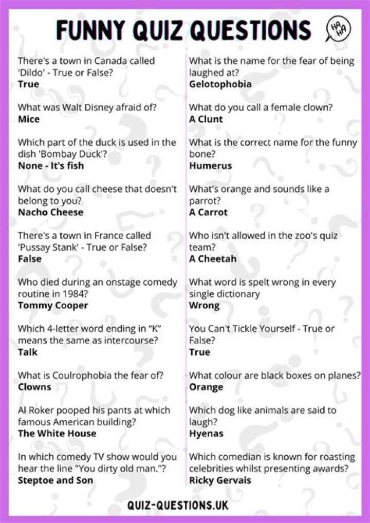 Funny Quiz Questions PDF – Hilarious & Hilarious Quiz Fun