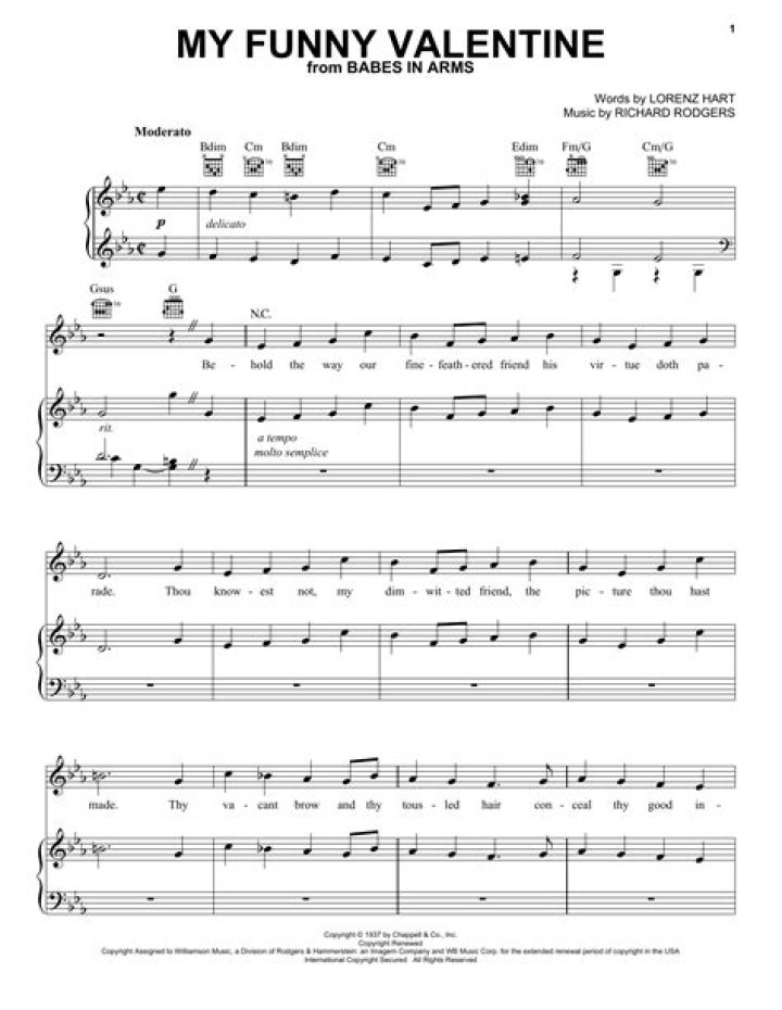 Funny Valentine Sheet Music PDF – Get a Hilarious Free Download