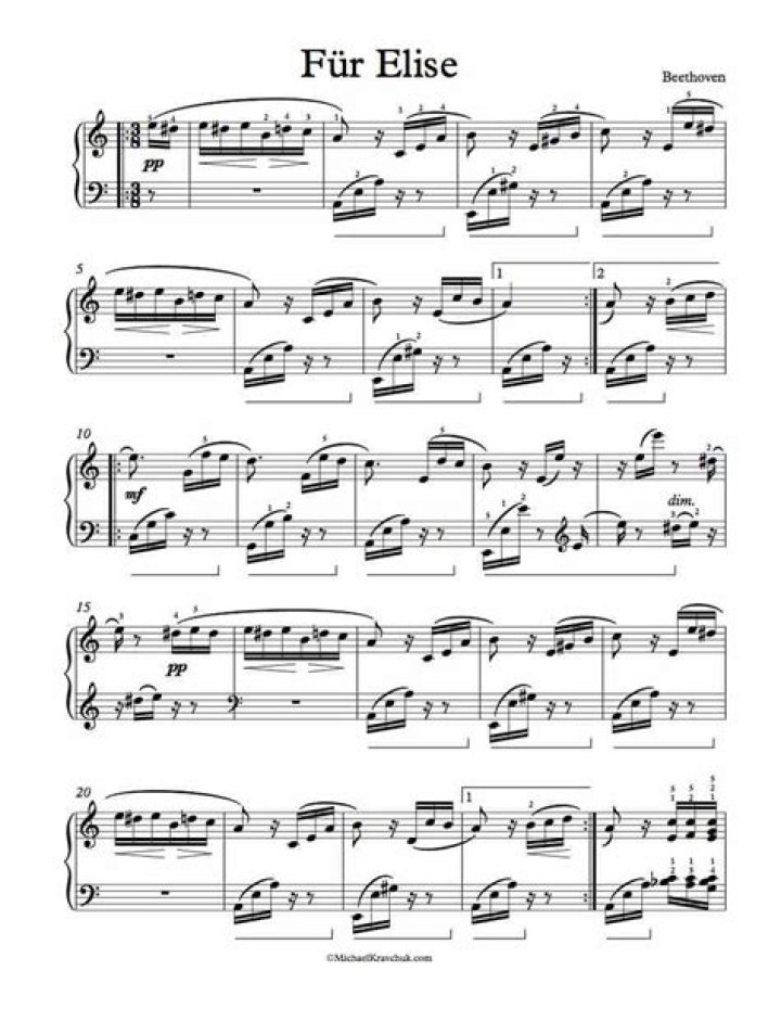 Free PDF Elise Piano Sheet Music – Download Instantly