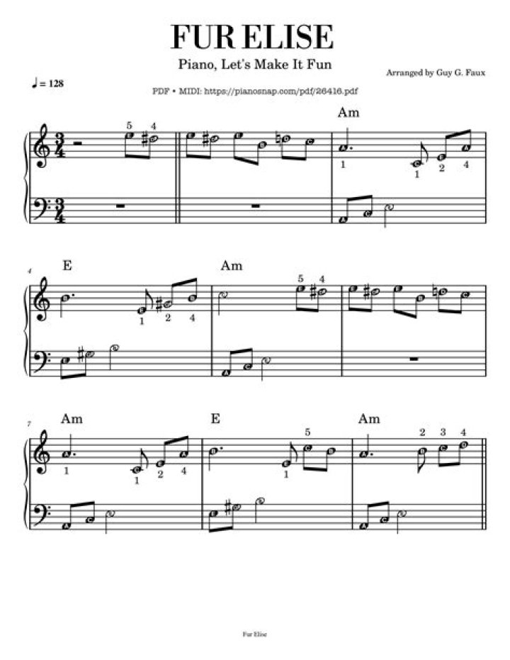 Easy Fur Elise Sheet Music PDF – Play Classical Piano Fast