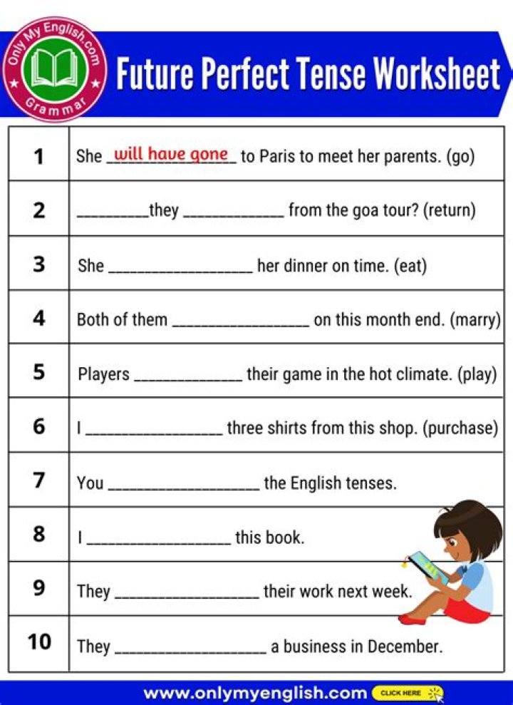 Future Perfect Exercises PDF with Answers: Master Future Tense Workouts