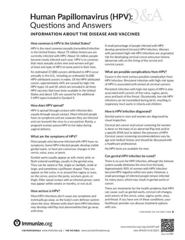 Gardasil Vaccine Information Sheet PDF – Complete Guide