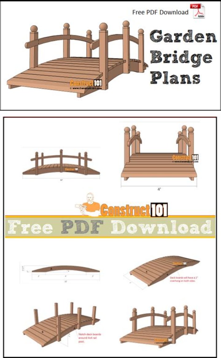 Garden Bridge Plans PDF – Easy DIY Garden Bridge Blueprints