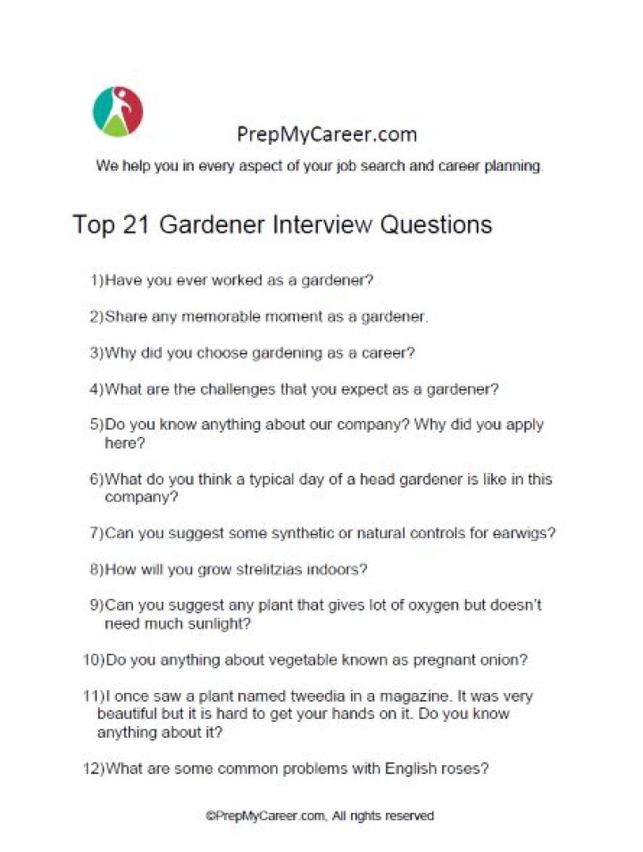 Gardener Interview Questions and Answers PDF for Success
