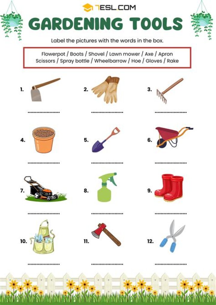 Free Gardening Worksheets PDF for Beginners