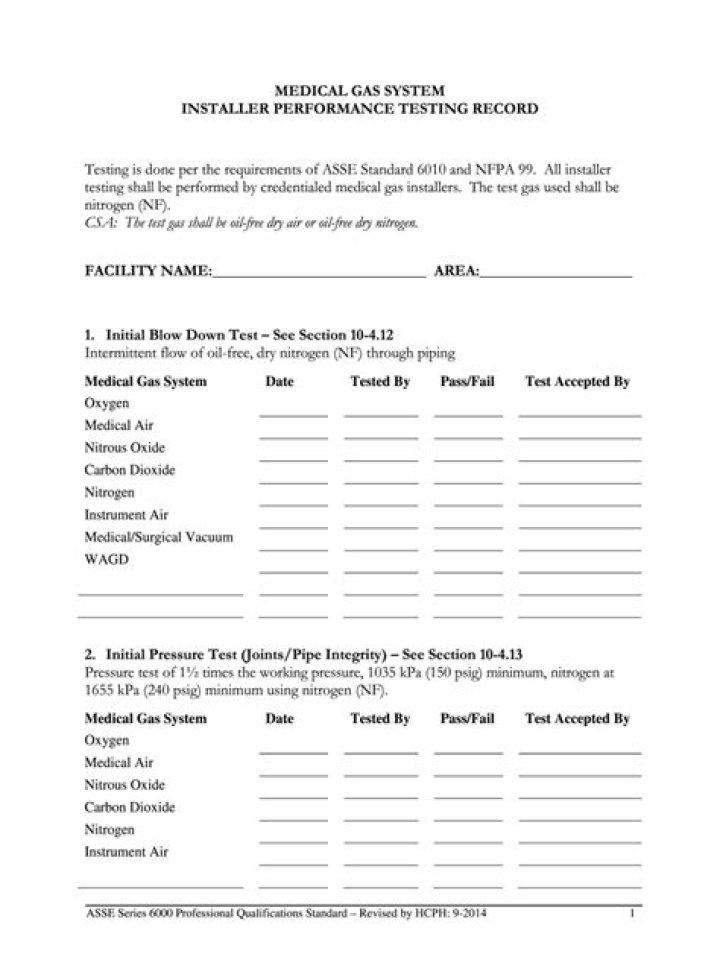 Download Gas Testing Form PDF for Compliance & Safety