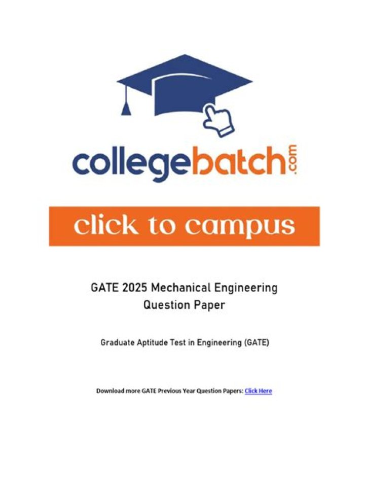 2025 Mechanical Engineering Gate Question Paper PDF – Download Now