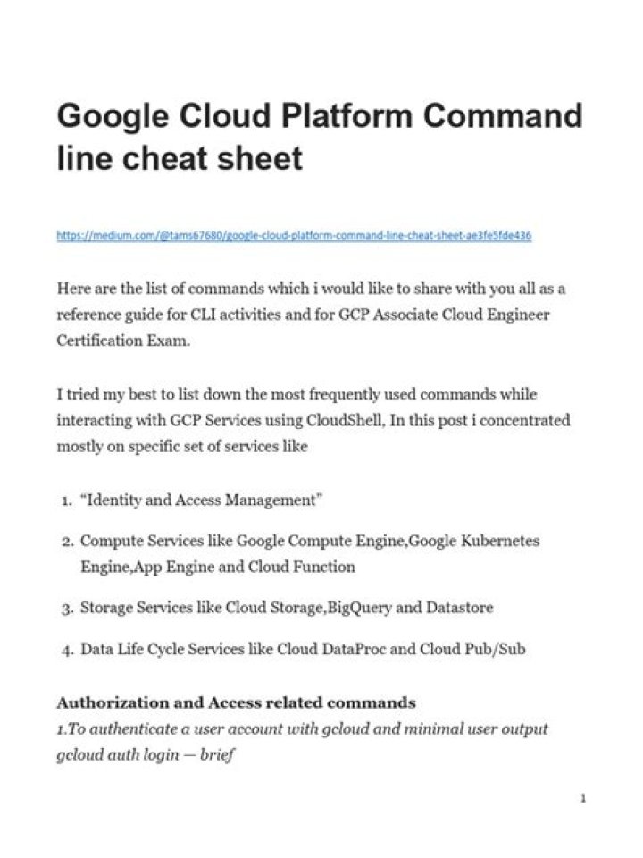 GCP Services Cheat Sheet PDF – Quick Reference Guide