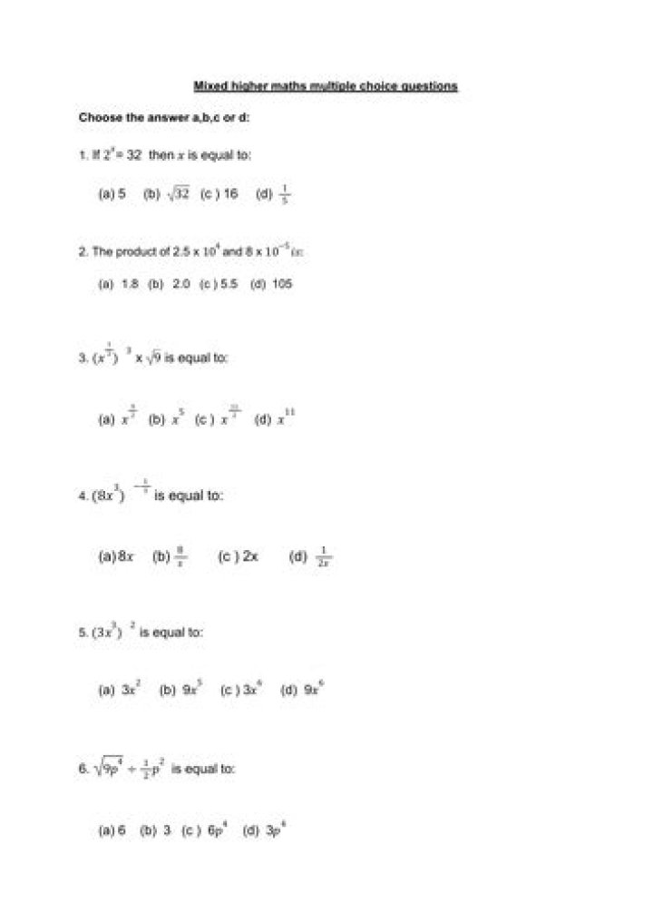 Free GCSE Algebra Questions PDF for Exam Practice