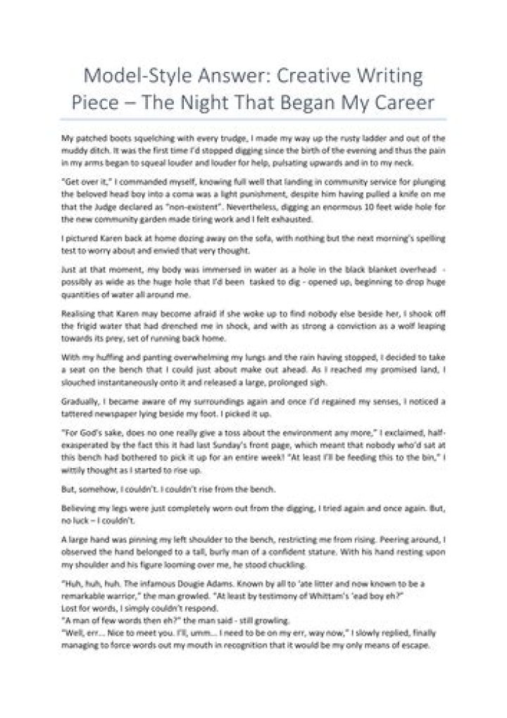 GCSE Creative Writing Model Answers PDF – Perfect Revision Tool
