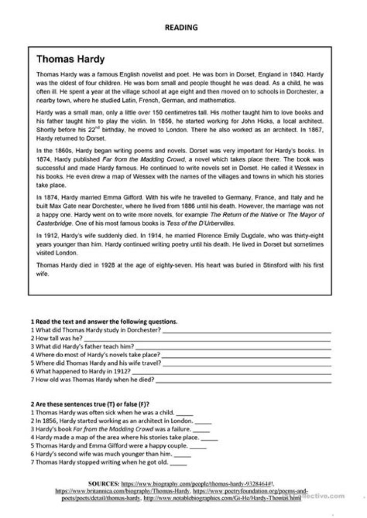 Free GCSE English Comprehension Worksheets PDF for Instant Download