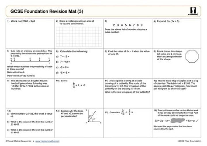 GCSE Maths Revision Worksheets PDF for Effective Exam Prep