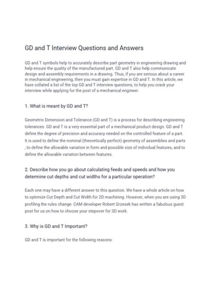 GD&T Interview Questions PDF Download: Expert Prep Guide