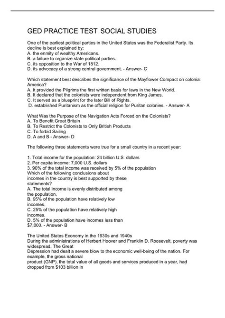 GED Social Studies Practice Test PDF 2023: Free Download