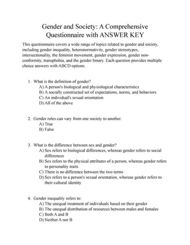 Gender Questions and Answers: Your Comprehensive PDF Guide