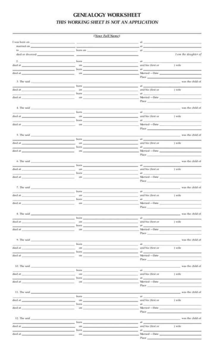 Download Your Genealogy Forms Individual Worksheet PDF for Free