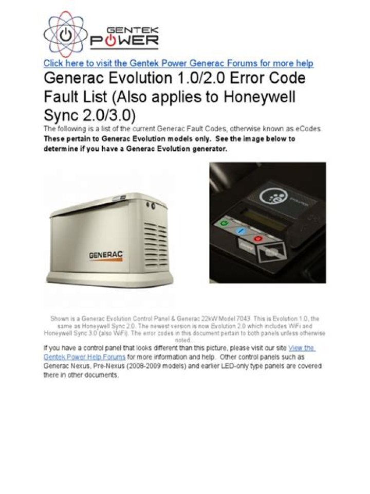 Generac Error Code List PDF: Complete Guide & Download