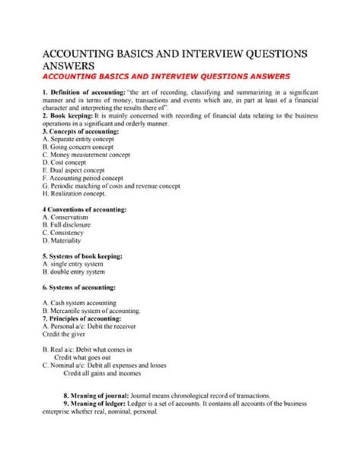 General Accounting Interview Questions & Answers PDF