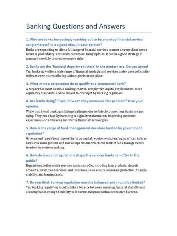 General Banking Questions and Answers PDF – Expert Answers