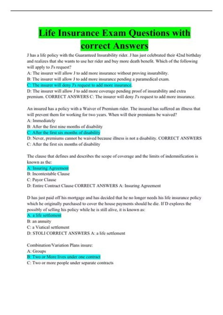 General Insurance Exam Questions and Answers PDF – Study Smart