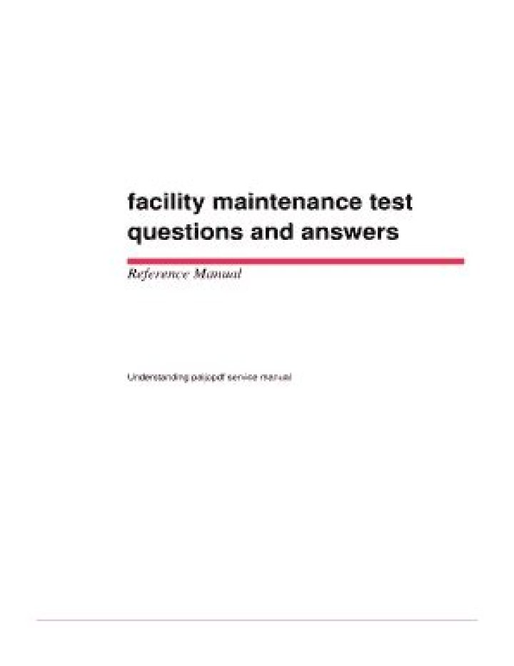 General Maintenance Test Questions and Answers PDF Guide