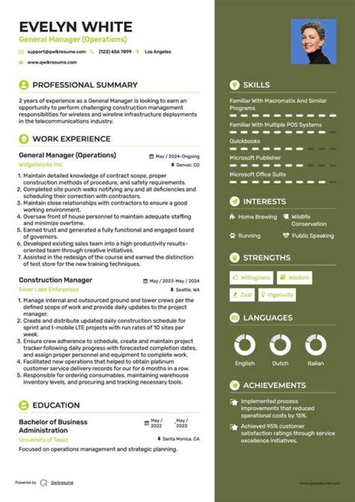 General Manager Resume PDF for Executive Leadership Roles