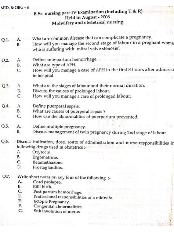 General Nursing and Midwifery Question Paper PDF Download