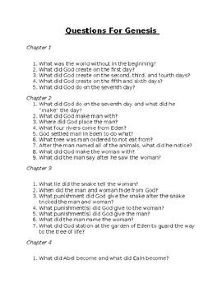 Genesis Bible Study Questions and Answers PDF: Study Deeply